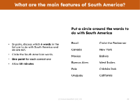 Word sorts - South America