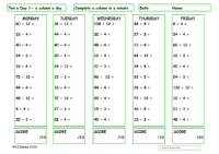 3, 4 and 12 Division Facts