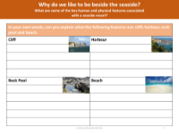 Seaside features - Worksheet