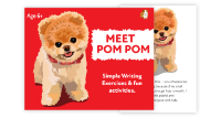 1. ‘Meet Pom Pom’ A Fun Writing And Drawing Activity (4 years +)
