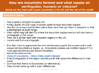 Which are the most well known mountains in the UK and the rest of the world? - Teacher notes