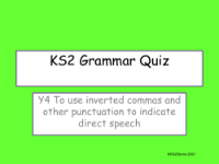 Punctuation of Direct Speech Quiz