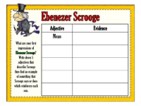 A Christmas Carol - Lesson 1 - Impressions of Ebenezer Scrooge Worksheet