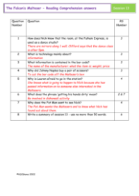 4. Reading Comprehension answers