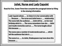 Juliet, Nurse and Lady Capulet - Worksheet
