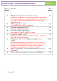 4. Reading Comprehension answers