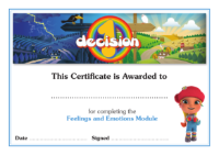 Feelings and Emotions - Certificate
