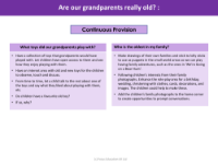 Are our grandparents really old? - Continuous Provision