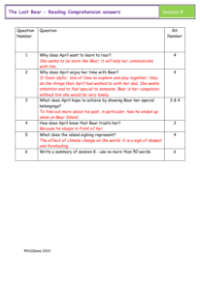 4. Reading Comprehension answers