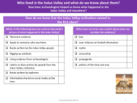 How do we that the Indus Valley civilisation existed in the first place? - Worksheet - Year 4