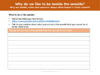 What to do at the seaside - Worksheet