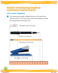 Learn together, Review of measuring length in centimetres and in metres (1)