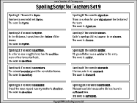 Spellings - Set 9 Teachers Script