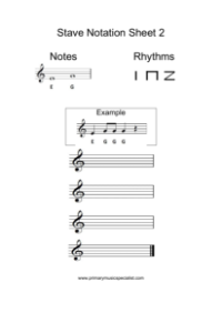 Stave Notation Sheet Note Names 2