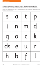 Phase 2 Teacher Assessment Sheet - Resource 