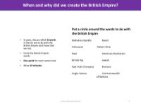 Word sorts - The British Empire