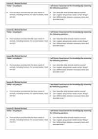 Animal Survival - Objectives Labels