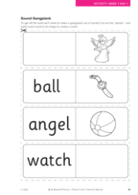 Sound Gangplank matching activity - Phonics phase 4, unit 2 - Worksheet 