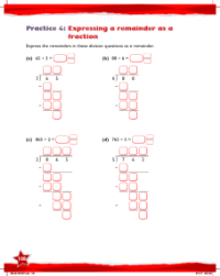 Work Book, Expressing a remainder as a fraction