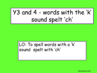 Words with 'k' sound spelt 'ch' Presentation