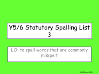 Statutory Spelling List 3 Presentation
