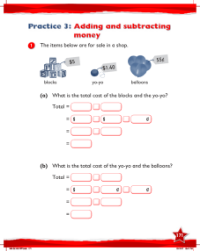 Work Book, Adding and subtracting money