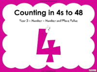Counting in 4s to 48 - PowerPoint