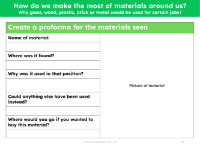 Material fact file - Worksheet