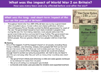 Long-term and short-term impact of the war on Britain - Info sheet