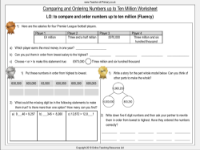 Comparing and Ordering Numbers - Worksheet