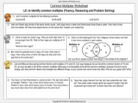 Multiples - Worksheet