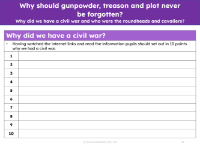 Why did we have a civil war? - Worksheet