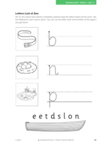 Letters Lost at Sea letter formation activity - Worksheet 