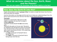 Earth, Moon and Sun - Info pack
