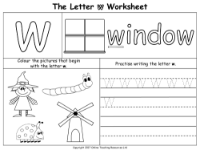 The Letter W - Worksheet