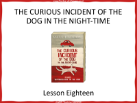 The Curious Incident of the Dog in the Night time   Lesson 18 - PowerPoint