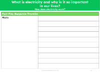 Benjamin Franklin fact file - Worksheet