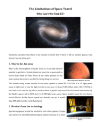 The Limitations of Space Travel - Reading with Comprehension Questions 2