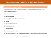 Show it! - Create a PowerPoint presentation about London