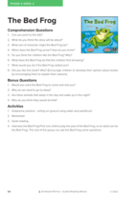 "The Bed Frog" - Phonics Story - Worksheet