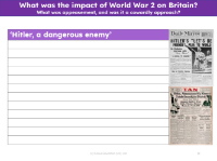 Hitler, a dangerous enemy - Writing task