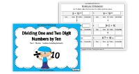 Dividing One and Two Digit Numbers by Ten