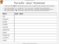 The Suffix '-ation' - Worksheet