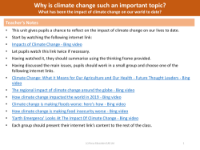 What has been the impact of climate change on our world to date? - teacher's notes