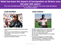 Lewis Hamilton and Justin Fashanu - Info sheet