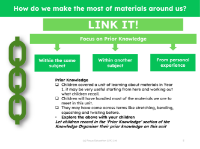 Link it! Prior knowledge - Materials - 1st Grade