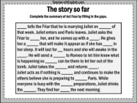 Got the Plot? - The Story so Far Worksheet