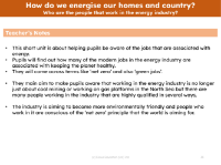 Who are the people that work in the energy industry? - teacher's notes