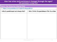 Was punishment always fair? - explanation task - Worksheet