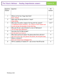 4. Reading Comprehension answers